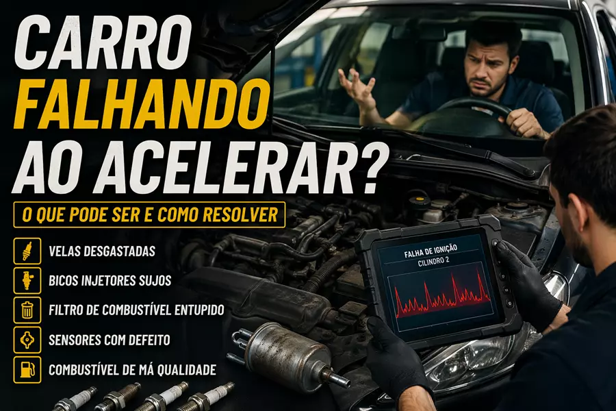 Carro falhando ao acelerar: o que pode ser e como resolver